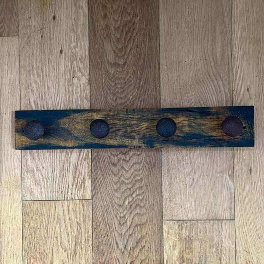 Rustic Wooden Up Cycled 4 Peg Hook Rail - The Farthing