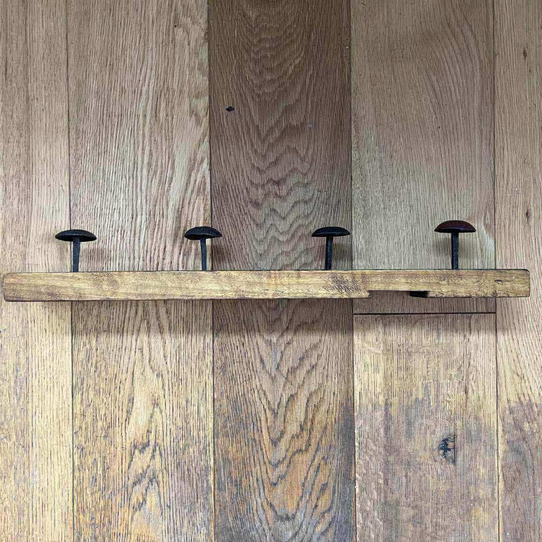 Rustic Wooden Up Cycled 4 Peg Hook Rail - The Farthing