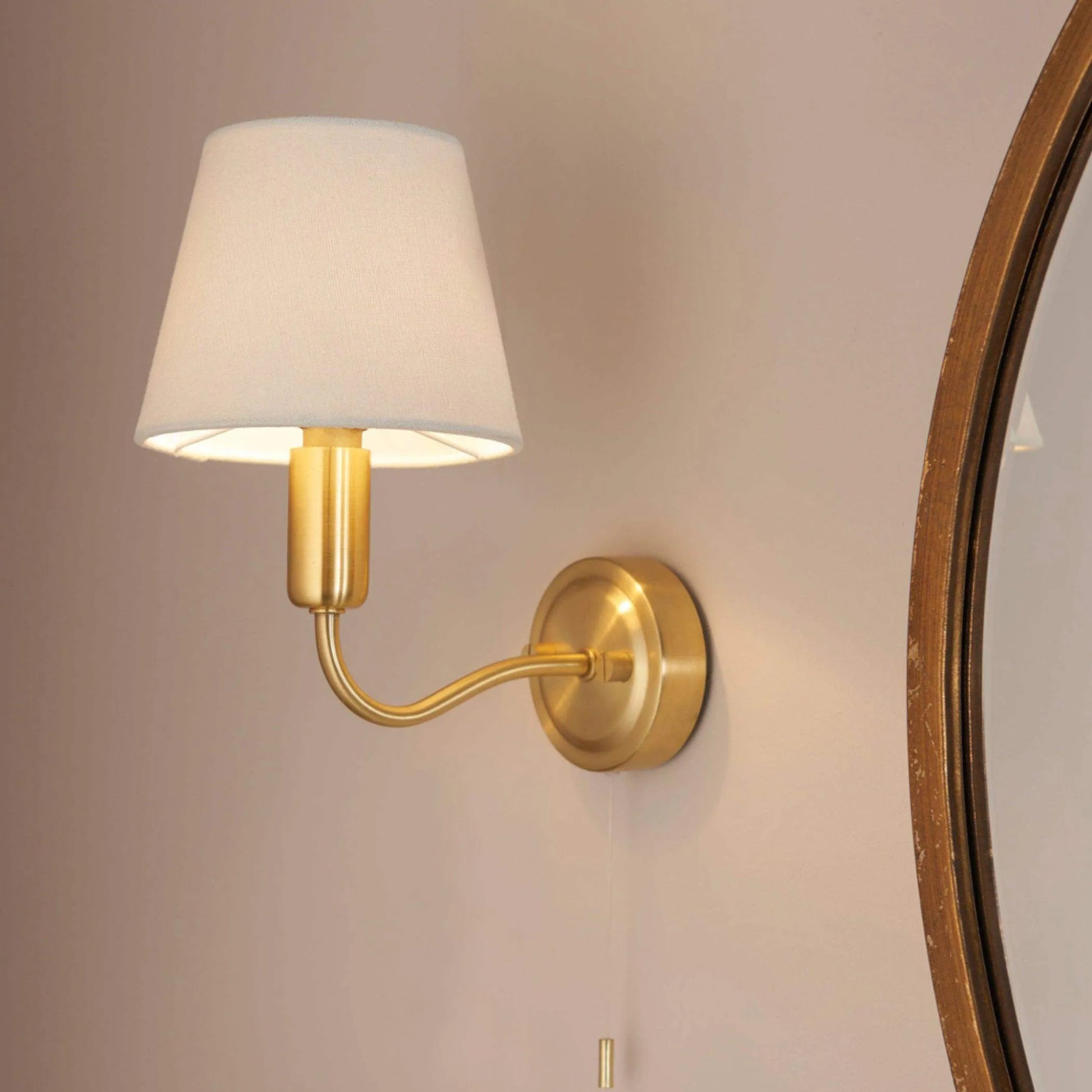 Satin Brass Avent Bathroom Wall Light - The Farthing