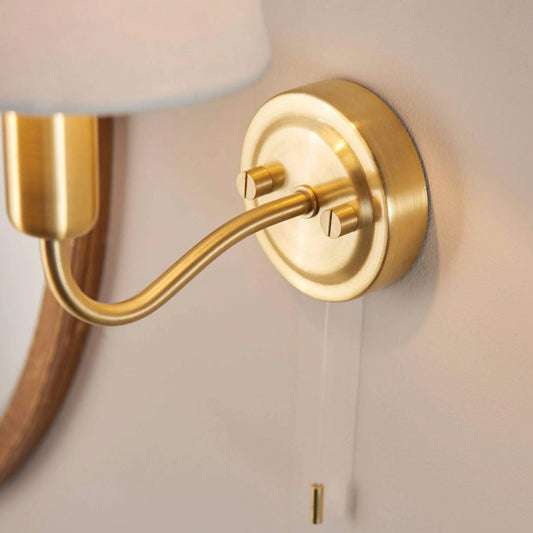 Satin Brass Avent Bathroom Wall Light - The Farthing