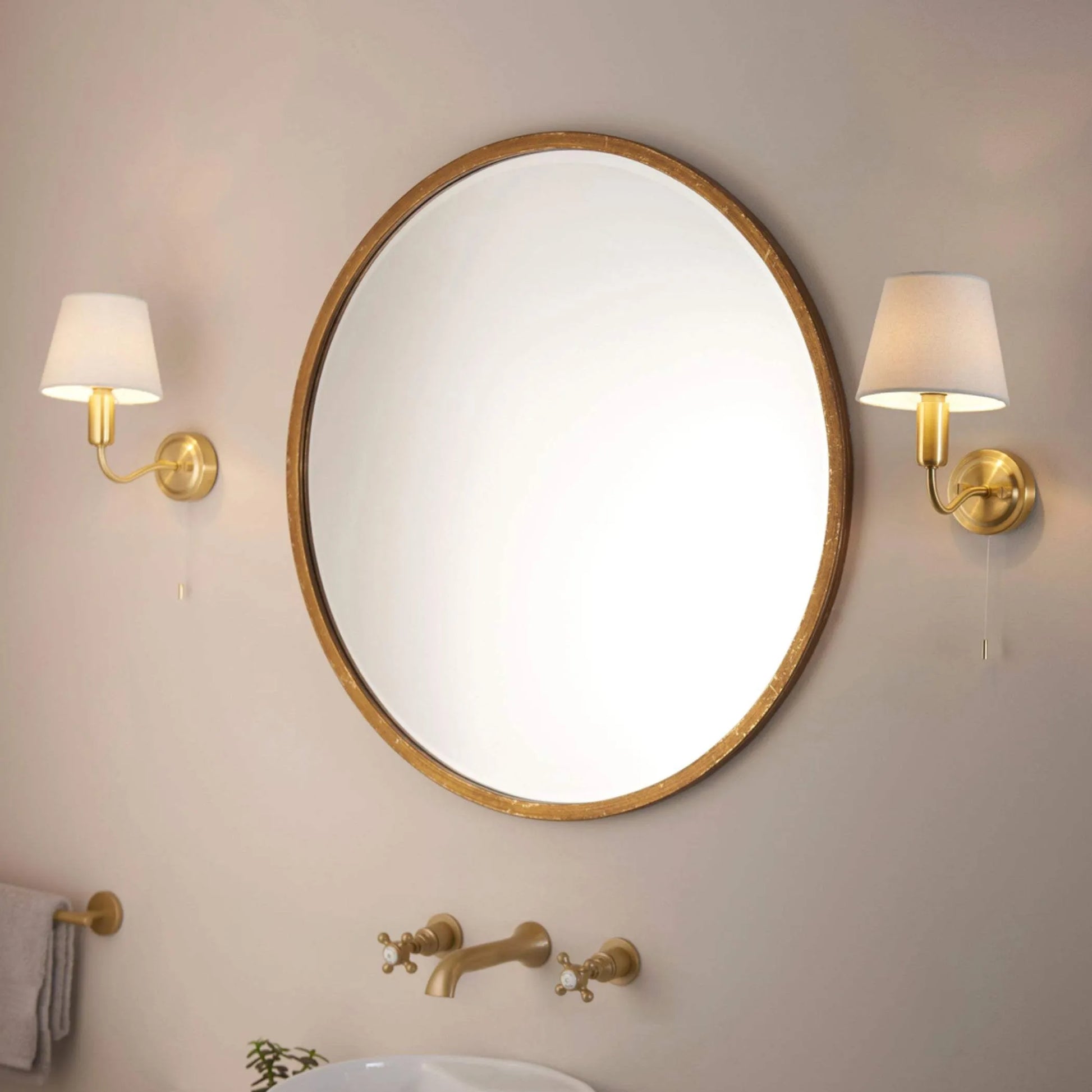 Satin Brass Avent Bathroom Wall Light - The Farthing