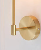 Satin Brass Wall Light and White Shade - The Farthing