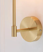 Satin Brass Wall Light and White Shade - The Farthing