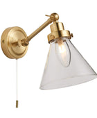 Satin Gold Bathroom Cone Wall Light - The Farthing