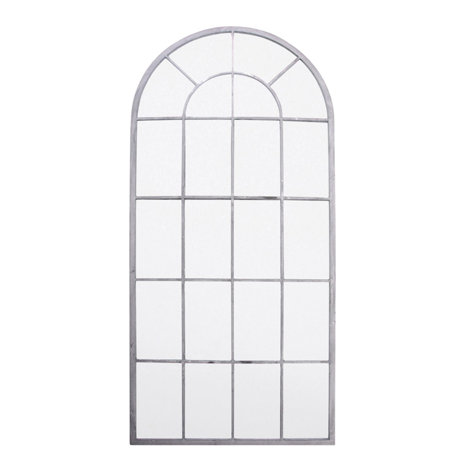 Saxon Church Inspired Arched Metal Outdoor Wall Mirror - The Farthing