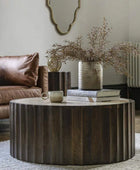 Scalloped Edge Wooden Drum Coffee Table | The Farthing