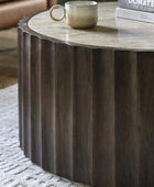 Scalloped Edge Wooden Drum Coffee Table 2