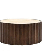 Scalloped Edge Wooden Drum Coffee Table 3