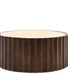 Scalloped Edge Wooden Drum Coffee Table 3