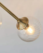 Semi Flush Antique Brass Twisted Glass Shade Pendant Light - The Farthing