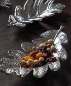 Set of 2 Cute Little Trinket Oak Leaf Dishes - The Farthing