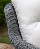 Set of 2 Dark PE Wicker Garden Chairs - The Farthing