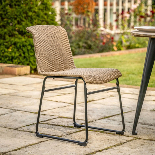 Set of 2 Faux Rattan Garden Dining Chairs - The Farthing