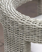 Set of 2 Grey Woven PE Wicker Arc Garden Chairs - The Farthing