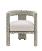 Set of 2 Grey Woven PE Wicker Arc Garden Chairs - The Farthing