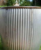 Set of 2 Large Distressed Ribbed Planters - The Farthing