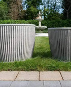 Set of 2 Rustic Distressed Ribbed Planters - The Farthing