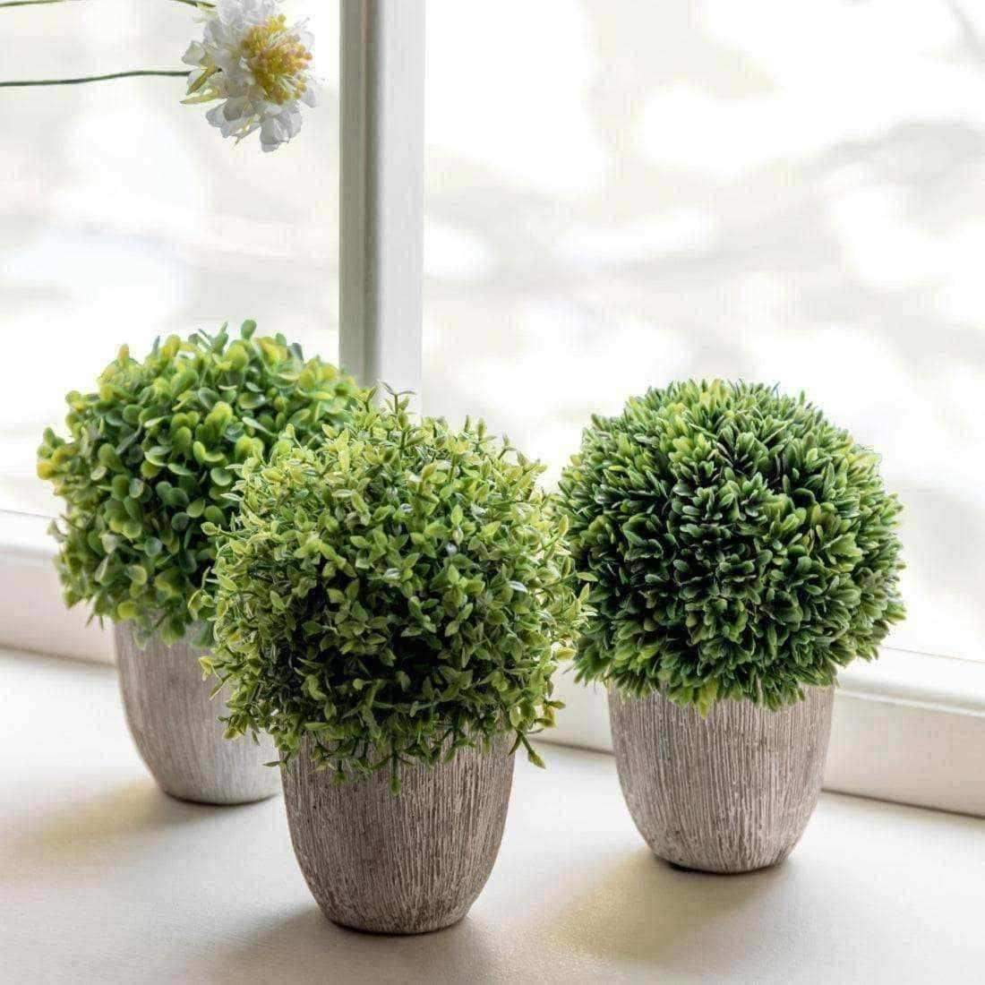 Set of 3 Artificial Potted Mixed Topiary - The Farthing