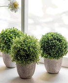 Set of 3 Artificial Potted Mixed Topiary - The Farthing