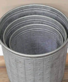 Set of 3 Distressed Round Metal Planters - The Farthing