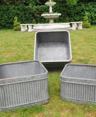 Set of 3 Distressed Square Ribbed Planters - The Farthing