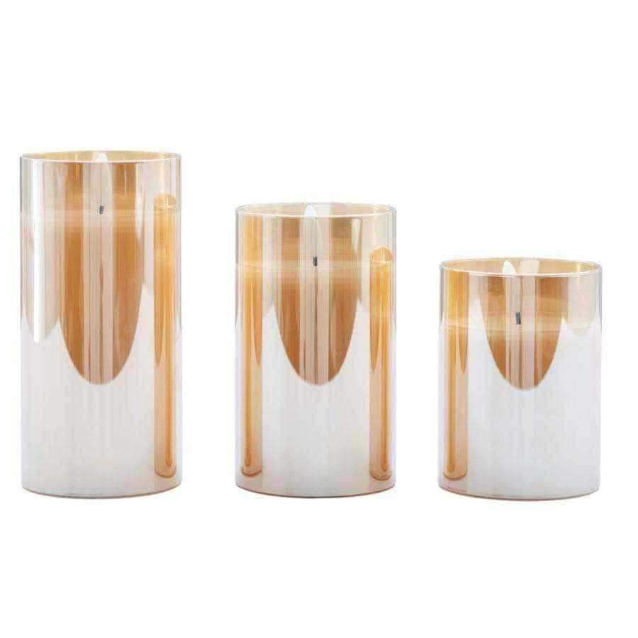 Set of 3 Golden Battery Powered Candles - The Farthing