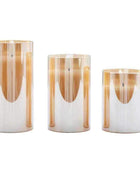 Set of 3 Golden Battery Powered Candles - The Farthing