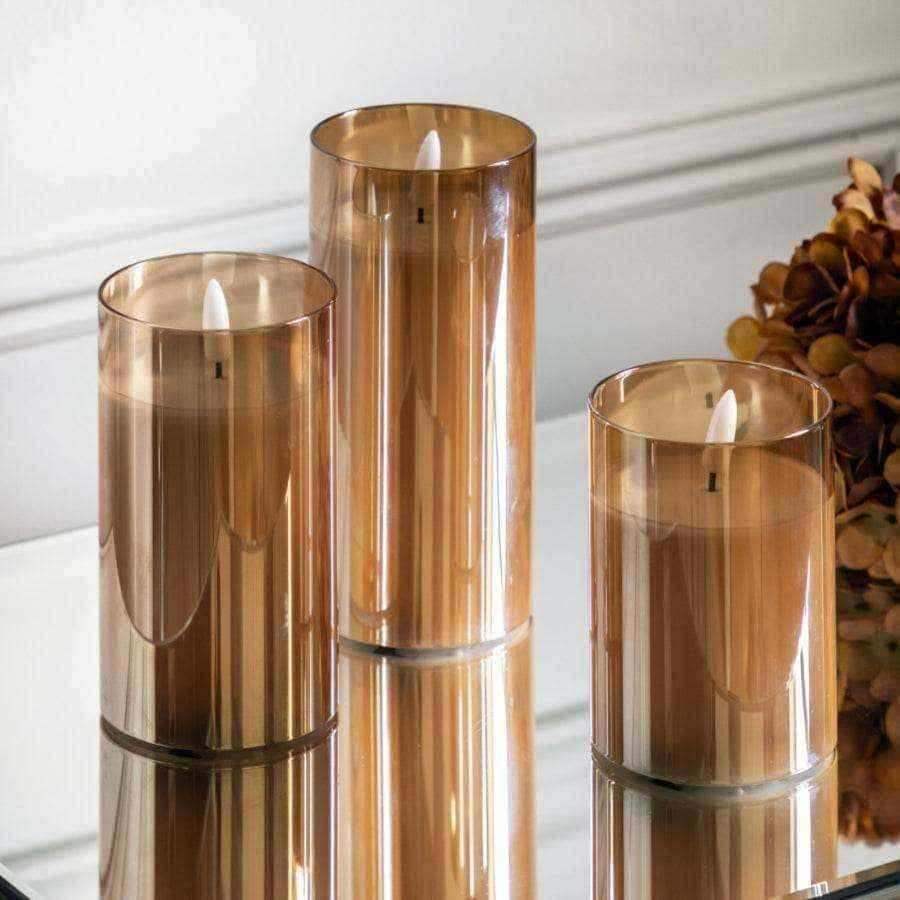 Set of 3 Golden Battery Powered Candles - The Farthing