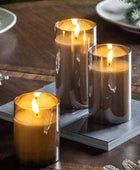 Set of 3 Smoked Grey Battery Powered Candles - The Farthing