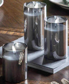 Set of 3 Smoked Grey Battery Powered Candles - The Farthing