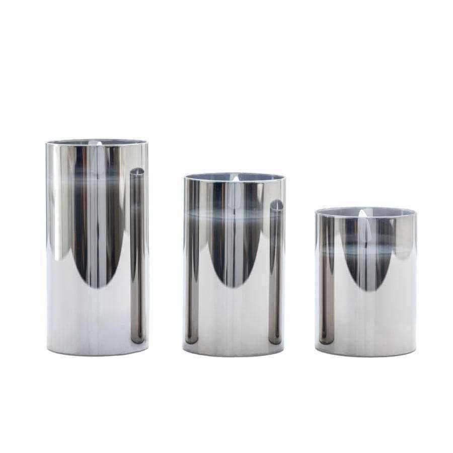 Set of 3 Smoked Grey Battery Powered Candles - The Farthing