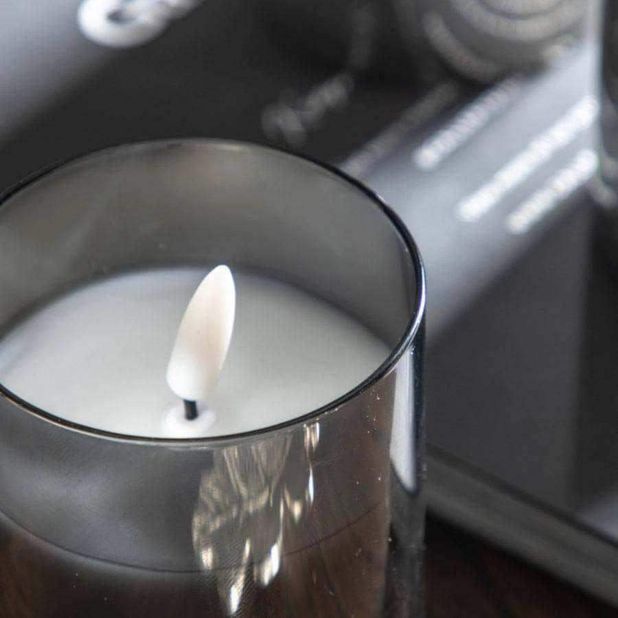 Set of 3 Smoked Grey Battery Powered Candles - The Farthing