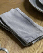 Set of 4 Dove Grey Cotton Napkins - The Farthing