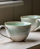 Set of 4 Duck Egg Blue Organic Mugs - The Farthing