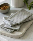 Set of 4 Grey Striped Cotton Napkins - The Farthing