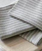Set of 4 Grey Striped Cotton Napkins - The Farthing