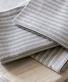 Set of 4 Grey Striped Cotton Napkins - The Farthing