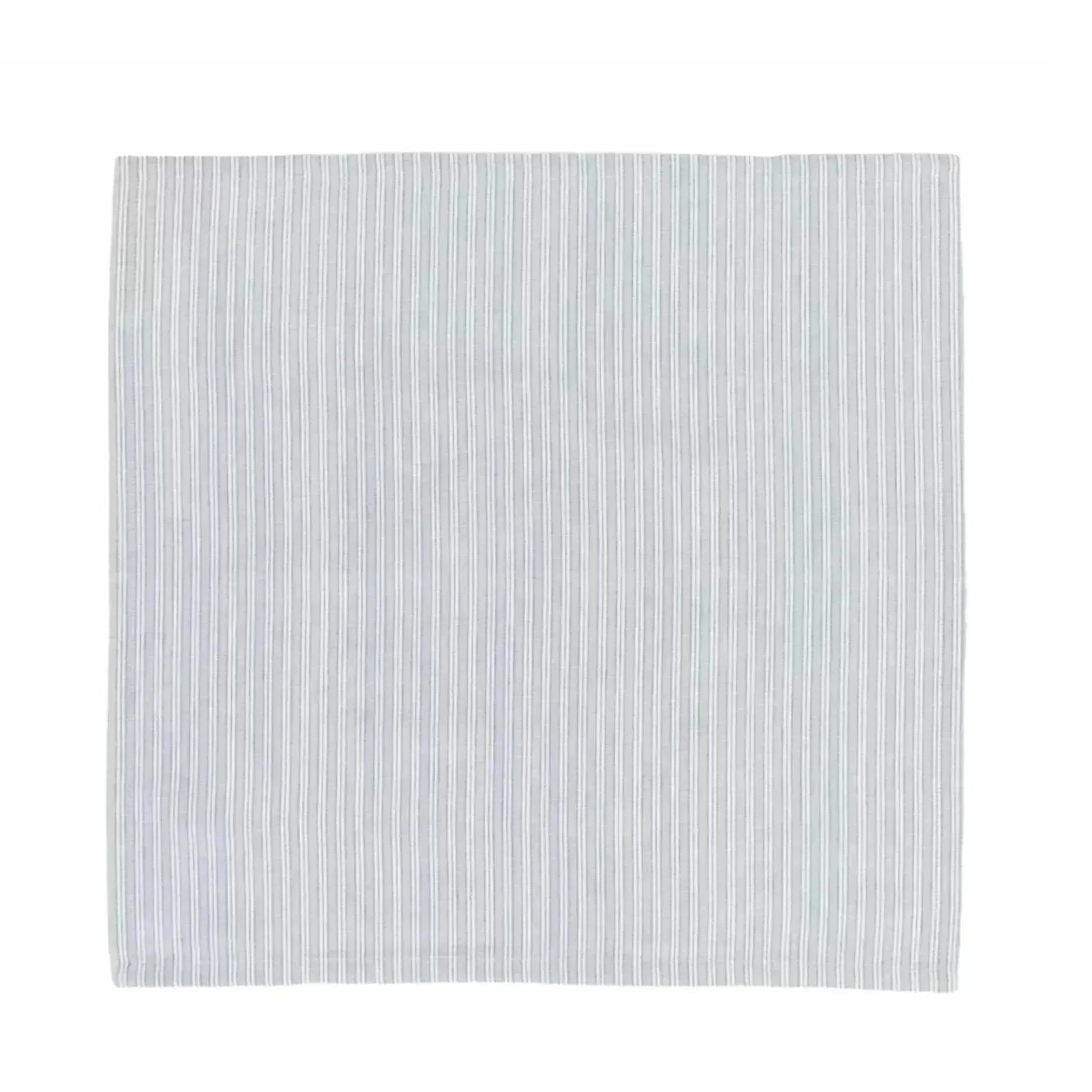 Set of 4 Grey Striped Cotton Napkins - The Farthing