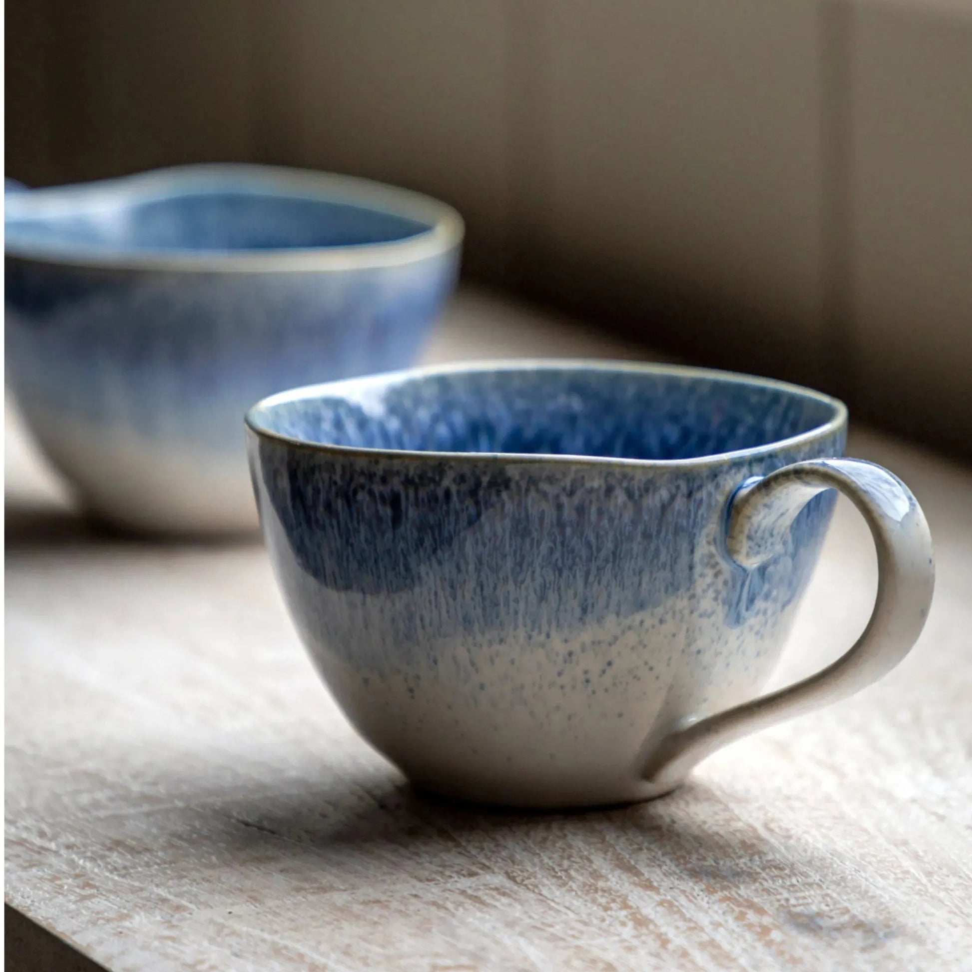 Set of 4 Ink Blue Organic Mugs - The Farthing