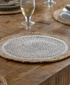 Set of 4 Natural Weave Round Placemats - The Farthing