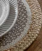 Set of 4 Natural Weave Round Placemats - The Farthing