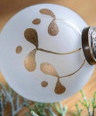 Set of 6 Frosted Baubles with Gold Detail - The Farthing