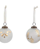 Set of 6 Frosted Baubles with Gold Detail - The Farthing