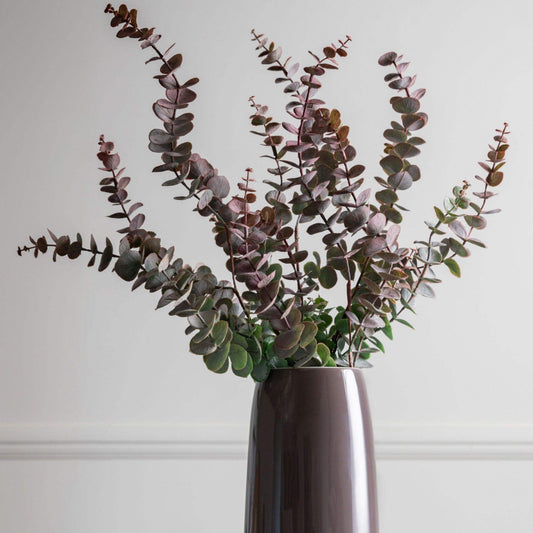 Set of Six Faux Dusky Blush & Grey Eucalyptus Stems - The Farthing