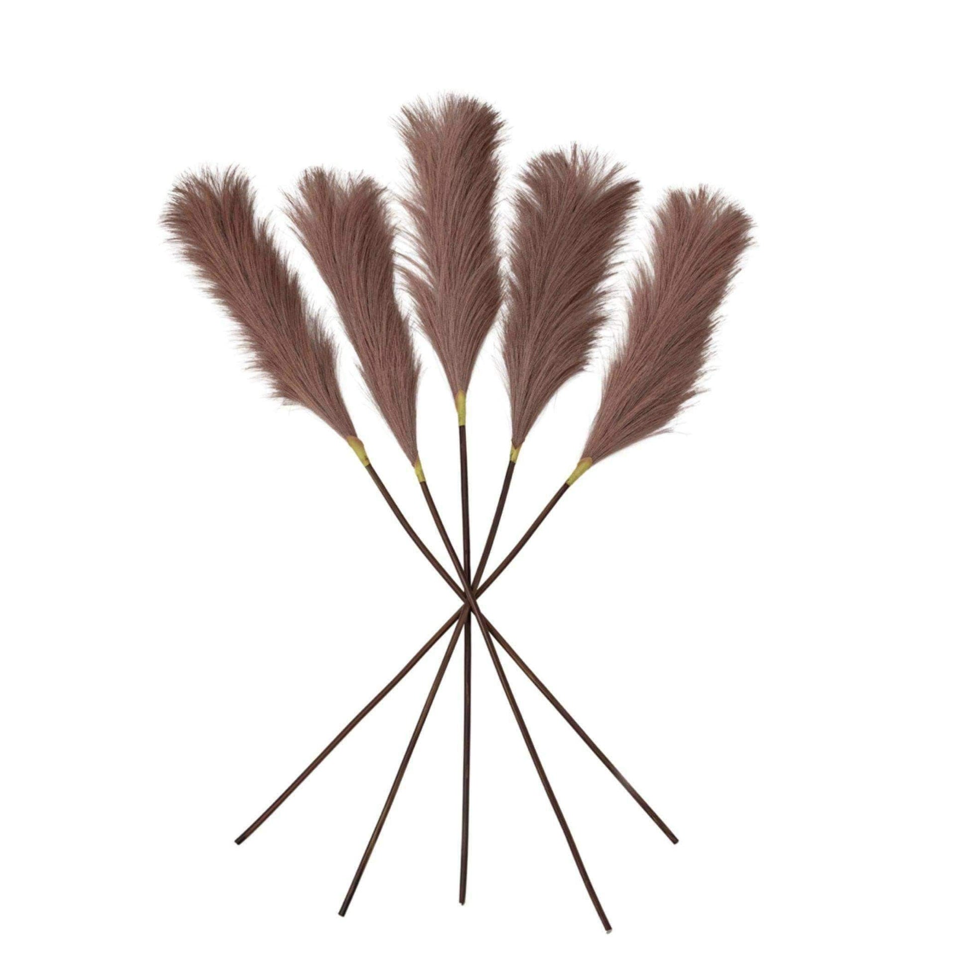 Set of Six Soft Artificial Dark Blush Feathered Sprays - The Farthing