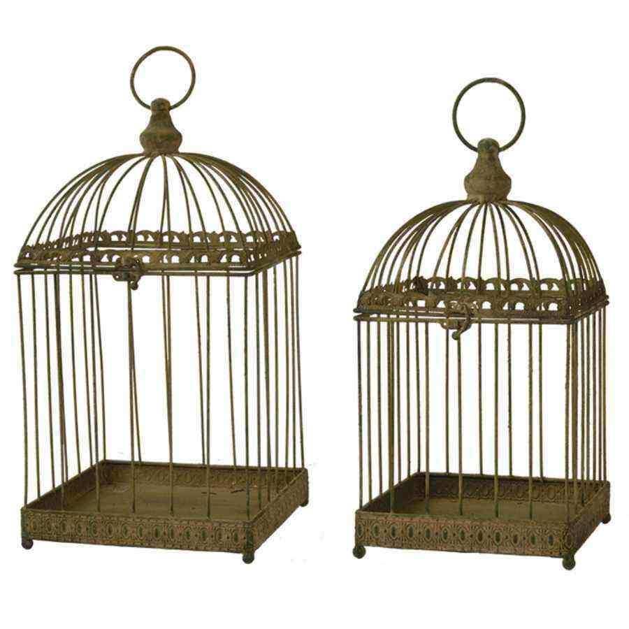 Set of Two Aged Metal Decorative Plant Pot Cages - The Farthing