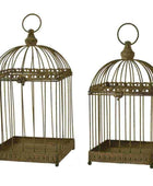 Set of Two Aged Metal Decorative Plant Pot Cages - The Farthing