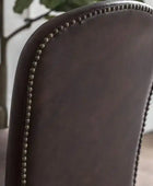 Set of Two Antique Brown Leather Holstock Dining Chairs - The Farthing