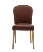 Set of Two Antique Brown Leather Holstock Dining Chairs - The Farthing