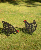 Set of Two Black Hen Garden Silhouettes - The Farthing